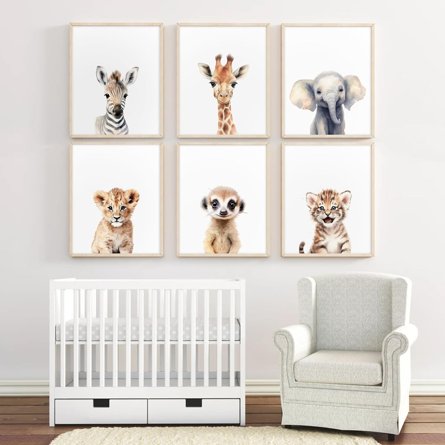 Decorate with This Cute Safari Animal Wall Art Prints for Nursery